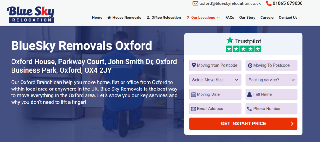 BEST OXFORD MOVERS-Blue Sky Relocation